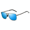 Vintage Square Sunglasses Male UV400 Polarized Lens Sun Glasses(Gray+Blue)