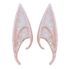 1pair Latex Elf Ears With Glitter Halloween Party Pixie Ears Cosplay Props 12cm Pink