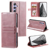 For Samsung Galaxy A36 Simple 6-Card Wallet Leather Phone Case(Rose Gold)