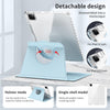 For iPad Air 13 2024 / Pro 12.9 2022 360 Rotation Detachable Clear Acrylic Leather Tablet Case(Ice Blue)