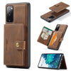 For Samsung Galaxy S20 FE JEEHOOD Retro Magnetic Detachable Protective Case with Wallet & Card Slot & Holder(Brown)