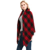 Checkered Pattern Autumn & Winter Ladies Cashmere Scarf, Size:140 x 140cm(Red Black)