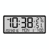 LCD Multifunctional Living Room Wall Clock Electronic Clock With Date/Temperature/Humidity Display(Black)