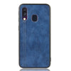 For Galaxy A30/A20 Shockproof Sewing Cow Pattern Skin PC + PU + TPU Case(Blue)