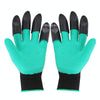 A Pair Latex Gloves with Claws ABS Plastic Gloves for Digging and Planting(Green)