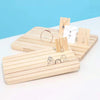 Wooden Slant Slot Jewelry Display Tray Necklace Earrings Ring Storage Organizer Board Putting Prop, Style: 6 Slot