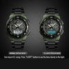 SKMEI 1370 Multifunctional Men Outdoor Sports Noctilucent Waterproof Stainless Steel Digital Wrist Watch (Black)
