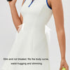 Lapel One-piece Tennis Skirt Quick-drying Breathable Waisted Sports Dress, Size: M(Green)