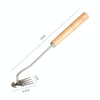Four-Tooth Dual Purpose Weed Remover Tool Gardening Weed Rake Uprooting Weeding Tool, Length: 35cm Galvanized Wood Handle