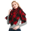 Checkered Pattern Autumn & Winter Ladies Cashmere Scarf, Size:140 x 140cm(Red Black)