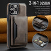 For iPhone 12 Pro Max DG.MING MAGKING-K2 Series MagSafe RFID Card Bag Detachable Phone Case(Coffee)