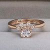 Women Crystal Cute Cat Claw Opening Adjustable Ring Jewelry(White diamond rose gold)