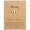 Zodiac Signs Necklace Electroplate Alloy Short Chain Jewelry, Style: Aries Golden