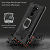 For Xiaomi Redmi Note 8 Pro Carbon Fiber Protective Case with 360 Degree Rotating Ring Holder(Black)