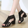 Crystal Hollow Out Peep Toe Wedges Sandals, Size:36(Black)