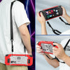 For Steam Deck Shockproof Game Console Case with Holder & Shoulder Strap(Red+Transparent)