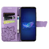 For Asus ROG Phone 6 Butterfly Love Flower Embossed Flip Leather Phone Case(Light Purple)