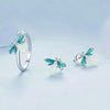 S925 Sterling Silver Platinum Plated Firefly Luminous Ring Earrings, Specification: Earrings