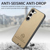 For Samsung Galaxy S21 5G Twill Fabric Leather Skin Back Phone Case(Khaki)
