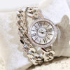 BS Bee Sister FA1329 Double Link Niche Roman Numeral Dial Ladies Watch(Silver)