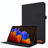 For Samsung Galaxy Tab S8 Ultra Horizontal Flip Fabric Leather Tablet Case with Card Slots & Holder(Black)