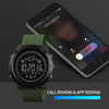 SKMEI 1511 Simple Bluetooth Men Smart Waterproof Compass Adult Smart Watch(Rubber Shell Army Green)