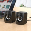 A2 USB 2.0 Wire-controlled Illuminated Mobile Phone Computer Mini Desktop Speaker(Black)