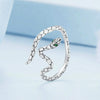 BSR347 Sterling Silver S925 Zirconia Wrapped Spirit Snake Snake Open Ring