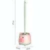 Cute Cartoon Toilet Brush Bathroom Cornerless Wall Mounted With Base Cleaning Brush(Pink Green)