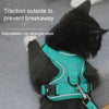 Reflective Dog & Cat Harness Vest with Lead, Blue, L