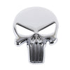 Silver Skull with black Eyes Metal Car Sticker