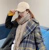 Women Autumn and Winter Thickened Rabbit Fur Plush Baseball Cap Curved Brim Warm Cap, Size: Adjustable(White)