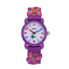 JNEW A335-21975 Children 3D Silicone Cartoon Butterfly Waterproof Quartz Watch(Purple)