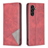 For Samsung Galaxy A26 5G Rhombus Texture Magnetic Leather Phone Case(Red)