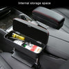 2 PCS Universal Car Wireless Qi Standard Charger PU Leather Wrapped Armrest Box Cushion Car Armrest Box Mat with Storage Box (Black)