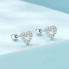 S925 Sterling Silver Threaded Heart Zircon Earrings(SCE1727)
