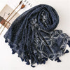 180 X 85cm  Women Cotton And Linen Scarf Retro Splicing Bohemian Printed Silk Shawl SL1904-122