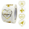 Transparent Hot Stamping Heart-shaped Sticker Thank You Gift Decoration Sticker(3.8cm / 1.5inch)