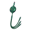 WK WDC-124 3A 3 In 1 8 Pin + Type-C / USB-C + Micro USB Bona Series Telescopic Charging Data Cable, Length: 1.5m (Green)