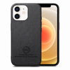 For iPhone 12 Twill Fabric Leather Skin Back Phone Case(Black)