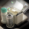 Car Paper Box Hanging Armrest Box Storage Box Cup Holder(Beige Double Cup)