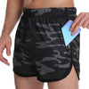 XXL Three Pants Men Gym Shorts Quick Dry Swimming Trunks(Black Camouflage)