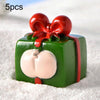 5pcs Christmas Micro Landscape Snowscape Decoration Accessories Christmas Resin Ornament, Style: No.12 Ass Green Red Gift Box