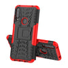 For Alcatel 3L (2020) Tire Texture Shockproof TPU + PC Protective Case with Holder(Red)