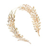 2pcs Metallic Leaves Branch Crown Hair Band Wedding Tiara Hair Accessories(Gold)