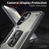 For Samsung Galaxy S25 5G Ring Holder PC Hybrid TPU Phone Case(Titanium Grey)