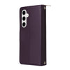For Samsung Galaxy S24 5G Nine-card Slots Zipper Wallet Bag Leather Phone Case(Dark Purple)