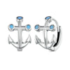 Sterling Silver S925 Nano Opal Anchor Earrings