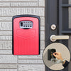 Large Wall Mounted Key Safe Box - 10,000 Combination Lock (Red)