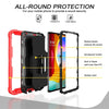 For LG Velvet PC + Rubber 3-layers Shockproof Protective Case with Rotating Holder(Red + Black)